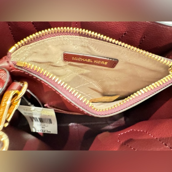Michael Kors Mercer Satchel Shoulder Crossbody Bag MK Oxblood Multi - Picture 12 of 14